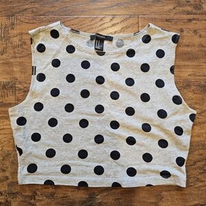 Forever 21 | Black and White Polka Dot Crop Tank Top